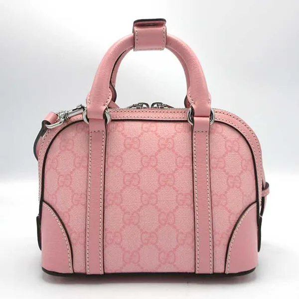 Túi Đeo Chéo Nữ Gucci GG Supreme Mini Dome Bag Màu Hồng - Túi xách - Vua Hàng Hiệu