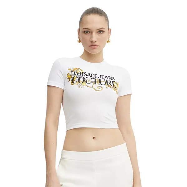 Áo Croptop Nữ Versace Jeans Couture T-Shirt 78HAHC05 CJ02C G03 Màu Trắng Size S - Thời trang - Vua Hàng Hiệu