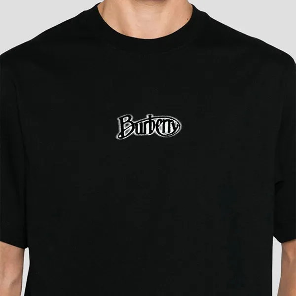 Áo Phông Nam Burberry Black With Logo 8097810 Tshirt Màu Đen Size S