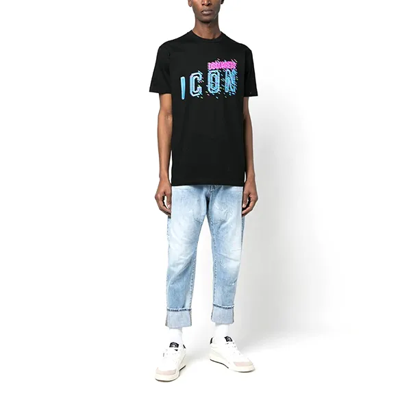 Áo Phông Nam Dsquared2 Icon Print Cotton Tshirt Màu Đen Size XS - Thời trang - Vua Hàng Hiệu
