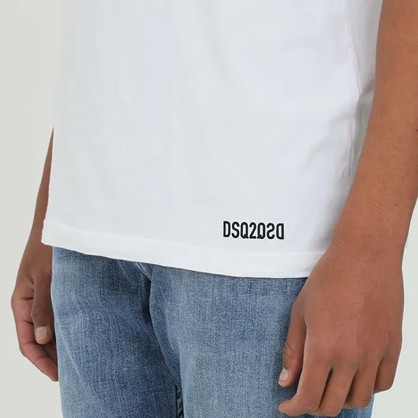 Áo Phông Nam Dsquared2 Logo T-Shirt Màu Trắng Size M - Thời trang - Vua Hàng Hiệu