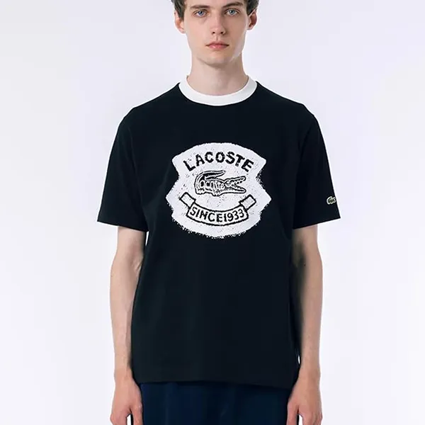 Áo Phông Nam Lacoste Men's Casual Vintage Print Ringer Tshirt TH9388-99-031 Màu Đen Size 3 - Thời trang - Vua Hàng Hiệu