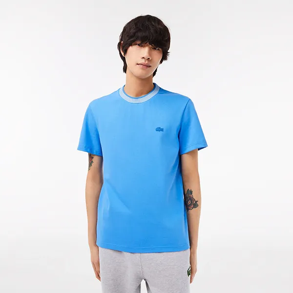 Áo Phông Nam Lacoste Regular Fit Stretch Piqué Tshirt TH7282 TIU Màu Xanh Dương Size 3 - Thời trang - Vua Hàng Hiệu
