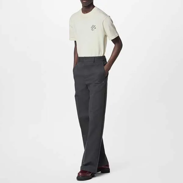Áo Phông Nam Louis Vuitton LV Signature Short-Sleeved 1AATX6 Tshirt Màu Trắng Size M - Thời trang - Vua Hàng Hiệu