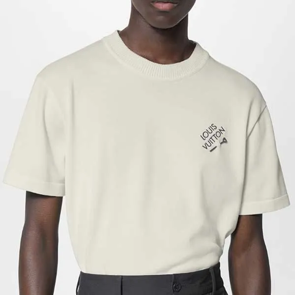 Áo Phông Nam Louis Vuitton LV Signature Short-Sleeved 1AATX6 Tshirt Màu Trắng Size M - Thời trang - Vua Hàng Hiệu