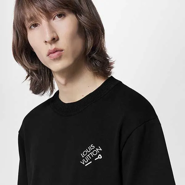 Áo Phông Nam Louis Vuitton LV Signature Short-Sleeved 1AATXF Tshirt Màu Đen Size XS - Thời trang - Vua Hàng Hiệu