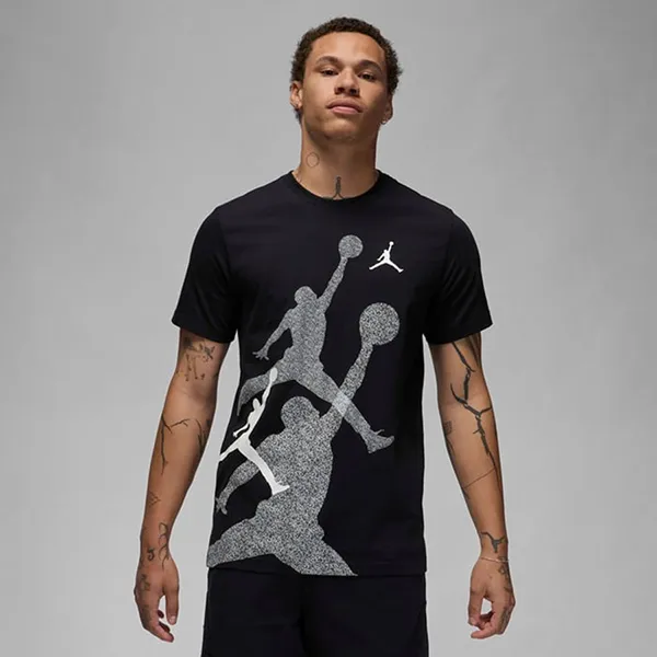 Áo Phông Nam Nike Jordan Brand Big Logo FN6025-010 Tshirt Màu Đen Size M - Thời trang - Vua Hàng Hiệu