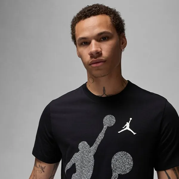 Áo Phông Nam Nike Jordan Brand Big Logo FN6025-010 Tshirt Màu Đen Size M - Thời trang - Vua Hàng Hiệu