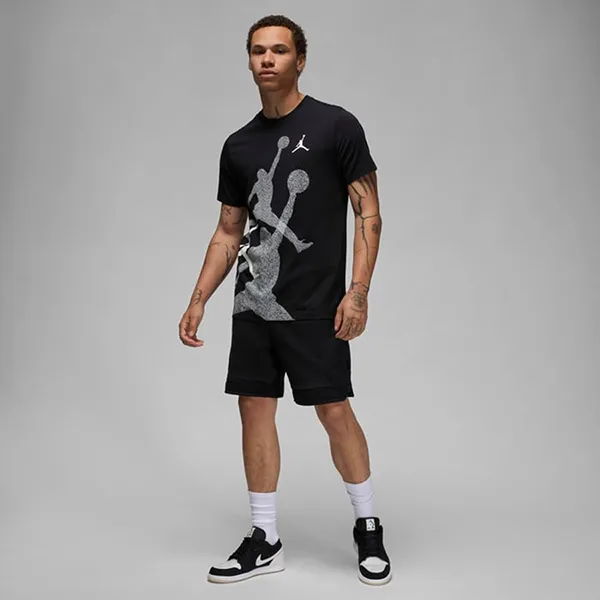 Áo Phông Nam Nike Jordan Brand Big Logo FN6025-010 Tshirt Màu Đen Size M - Thời trang - Vua Hàng Hiệu