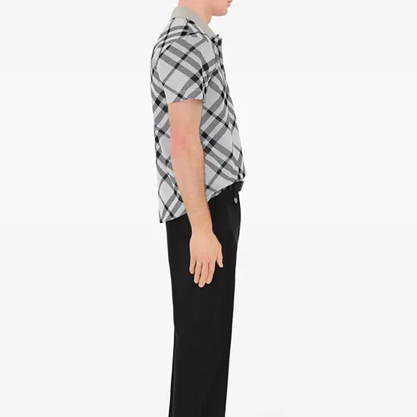 Áo Polo Nam Burberry Check Cotton Blend 8089111 B9648 Màu Ghi Xám Size XS - Thời trang - Vua Hàng Hiệu