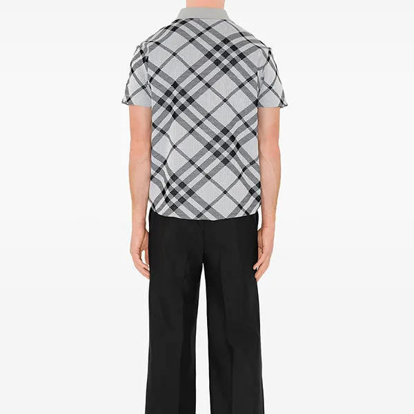 Áo Polo Nam Burberry Check Cotton Blend 8089111 B9648 Màu Ghi Xám Size XS - Thời trang - Vua Hàng Hiệu
