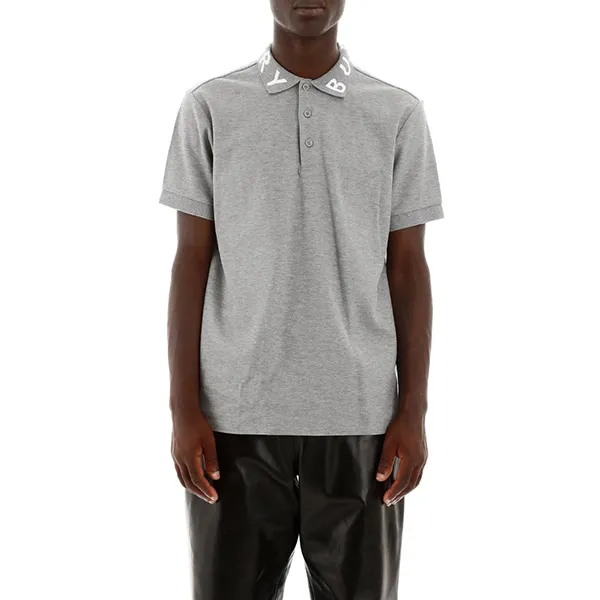 Áo Polo Nam Burberry Logo Neck Detail Polo Shirt Màu Xám Size XL