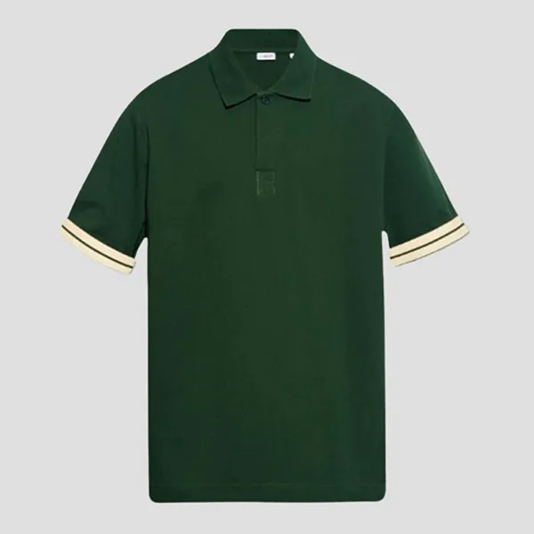 Áo Polo Nam Burberry Striped Cotton In Dark Green 80821261 Màu Xanh Lá Size S