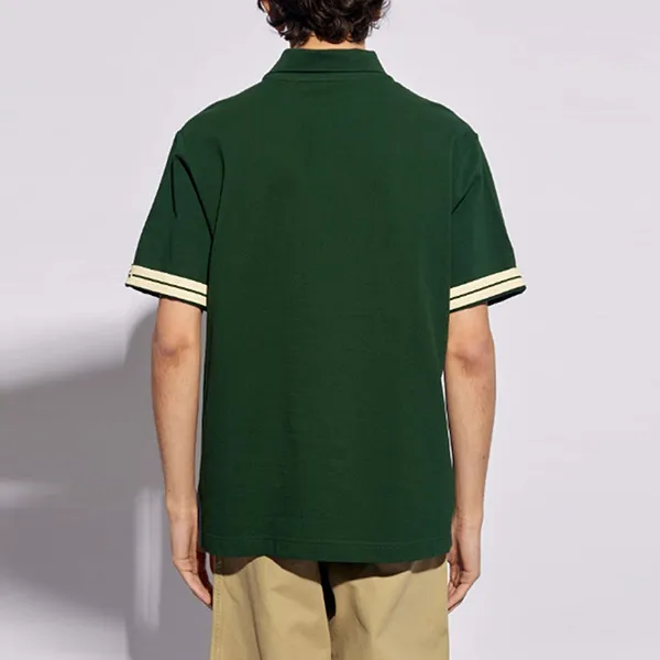 Áo Polo Nam Burberry Striped Cotton In Dark Green 80821261 Màu Xanh Lá Size S