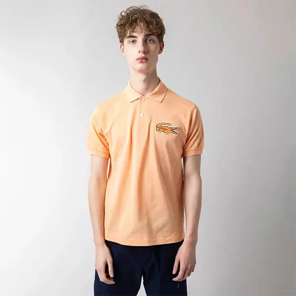 Áo Polo Nam Lacoste Classic Fit Polo Shirt PH037LJ HEB Màu Cam Sữa Size 3