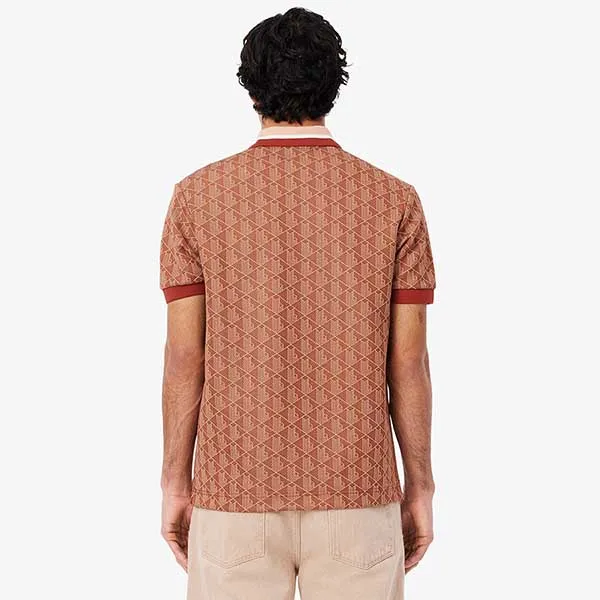 Áo Polo Nam Lacoste Classic With Contrast Collar And Monogram Jacquard DH1417 GTI Màu Nâu Size 3 - Thời trang - Vua Hàng Hiệu