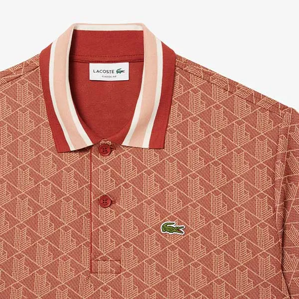 Áo Polo Nam Lacoste Classic With Contrast Collar And Monogram Jacquard DH1417 GTI Màu Nâu Size 3 - Thời trang - Vua Hàng Hiệu