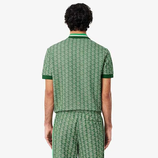 Áo Polo Nam Lacoste Classic With Contrast Collar And Monogram Jacquard DH1417 HEI Màu Xanh Lá Size 4 - Thời trang - Vua Hàng Hiệu