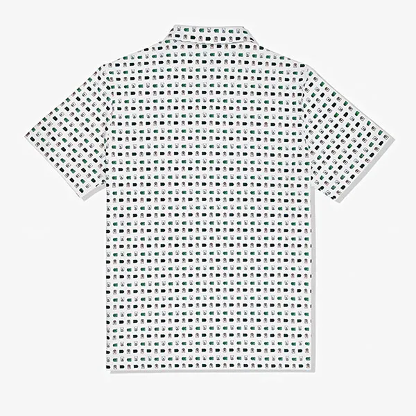 Áo Polo Nam Lacoste Men Printed Recycled Polyester Golf Polo White FW23 Màu Trắng Size 5