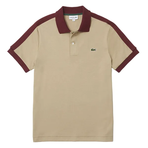 Áo Polo Nam Lacoste Men's Classic Fit Contrast Collar Polo PH9532 Màu Be Đỏ Size 3