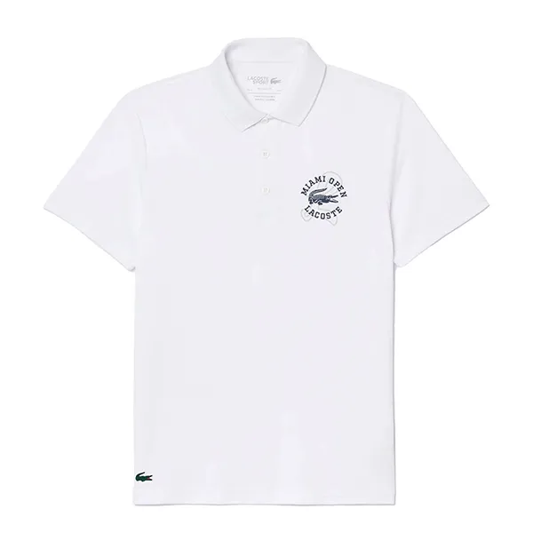 Áo Polo Nam Lacoste Men's Miami Open Edition Ultra-Dry Piqué DH7759 Màu Trắng Size 5