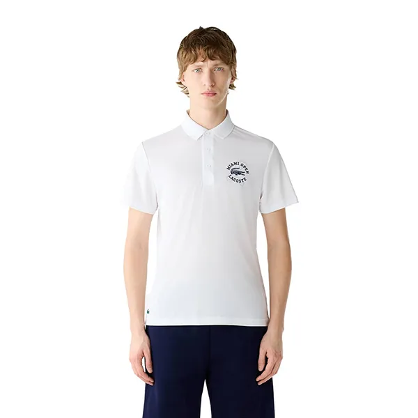 Áo Polo Nam Lacoste Men's Miami Open Edition Ultra-Dry Piqué DH7759 Màu Trắng Size 5