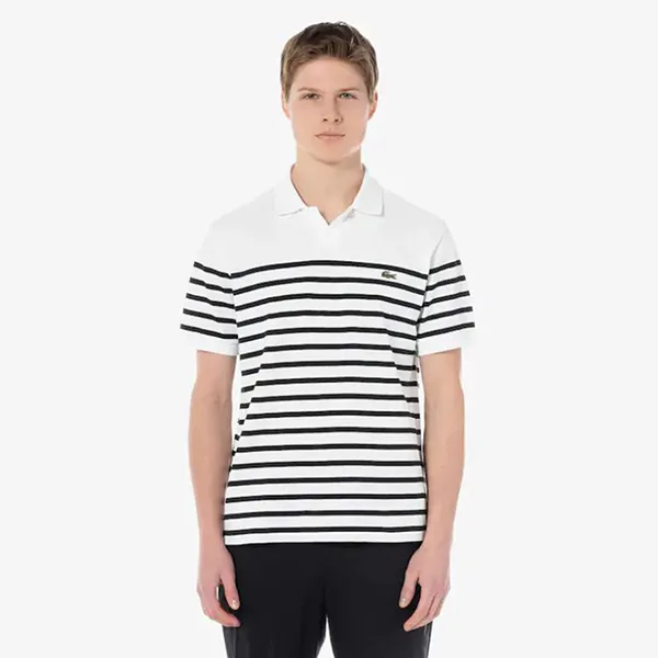 Áo Polo Nam Lacoste Men's Open Collar Marine Stripe PH3111 55GO 001 Màu Trắng/Đen Size 5 - Thời trang - Vua Hàng Hiệu
