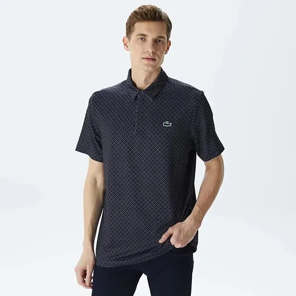 Áo Polo Nam Lacoste Printed In Recycled Polyester Polo Shirt DH5175-20 R1I Màu Xanh Navy