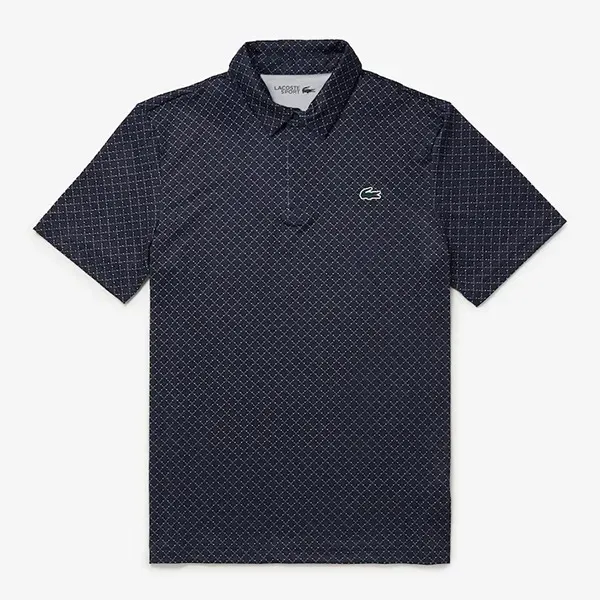 Áo Polo Nam Lacoste Printed In Recycled Polyester Polo Shirt DH5175-20 R1I Màu Xanh Navy