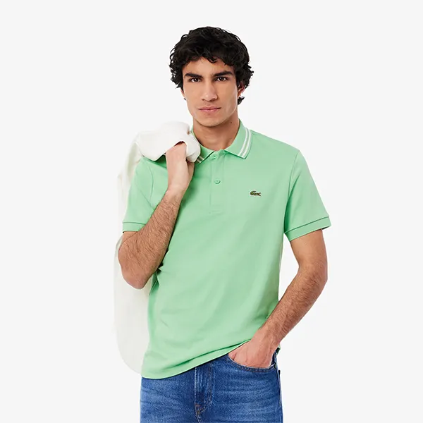 Áo Polo Nam Lacoste Regular Fit Pima Cotton Polo DH5922 TFF Màu Xanh Lá Size 3