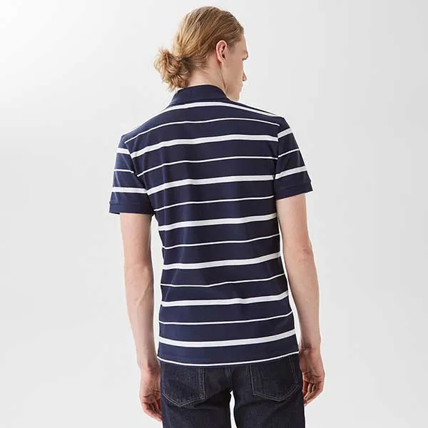 Áo Polo Nam Lacoste Slim Fit PH0310 10L Màu Xanh Phối Trắng Size 2