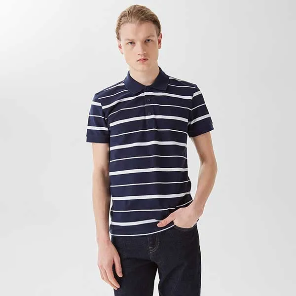 Áo Polo Nam Lacoste Slim Fit PH0310 10L Màu Xanh Phối Trắng Size 2