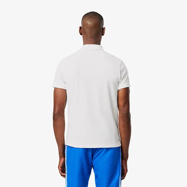 Áo Polo Nam Lacoste Ultra Dry Print Branding Tennis DH8940 GI6 Màu Trắng Size 4
