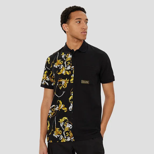 Áo Polo Nam Versace Jeans Couture Outline Barocco Print Black 78GAG625 JS458 G89 Màu Đen Size S - Thời trang - Vua Hàng Hiệu
