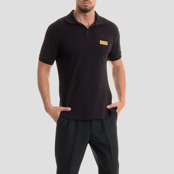 Áo Polo Nam Versace Jeans Couture With Metallic Logo In Black 77GAGT08 CJ01T 899 Màu Đen Size M - Thời trang - Vua Hàng Hiệu