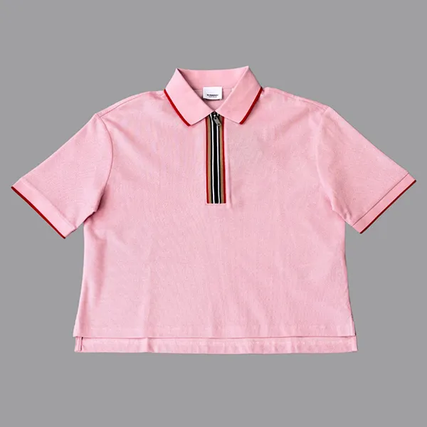 Áo Polo Nữ Burberry Hazelton Stripe In Pink 8084427 B6281 Màu Hồng Size S - Thời trang - Vua Hàng Hiệu
