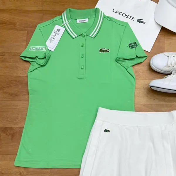 Áo Polo Nữ Lacoste Slim Fit Mutua Madrid Open Edition Tennis PF5105 OP WFT Màu Xanh Lá Size 38 - Thời trang - Vua Hàng Hiệu