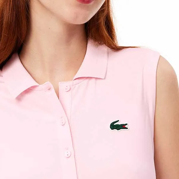Áo Polo Nữ Lacoste Ultra-Dry Slim Fit Anti-UV Stretch Golf Polo Shirt PF7414 99 T03 Màu Hồng Size 36