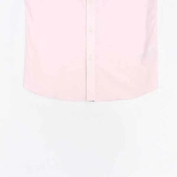 Áo Sơ Mi Cộc Tay Nam Burberry Stretch Cotton Shirt In Light Pink 8084283 Màu Hồng Size S