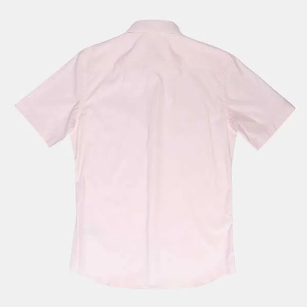 Áo Sơ Mi Cộc Tay Nam Burberry Stretch Cotton Shirt In Light Pink 8084283 Màu Hồng Size S