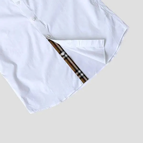 Áo Sơ Mi Cộc Tay Nam Burberry Stretch Cotton Shirt In White 8091437 Màu Trắng Size XS - Thời trang - Vua Hàng Hiệu
