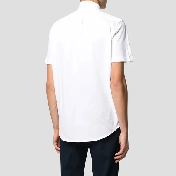 Áo Sơ Mi Cộc Tay Nam Ralph Lauren Featherweight Mesh White With Logo 710798291 002 Màu Trắng Size S
