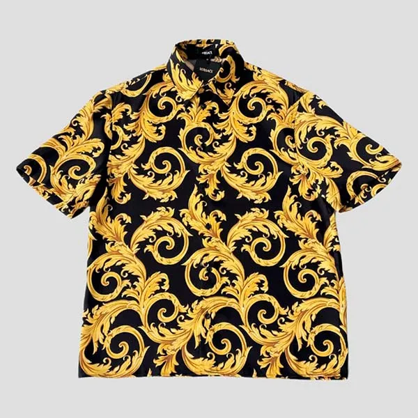Áo Sơ Mi Cộc Tay Nam Versace Baroque Short Sleeve Shirt Black And Gold 1010103 1A13761 5B000 Màu Vàng Đen Size 44 - Thời trang - Vua Hàng Hiệu