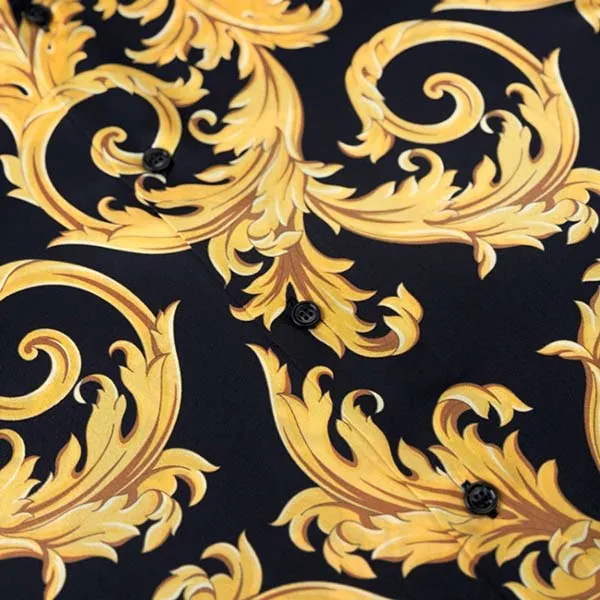 Áo Sơ Mi Cộc Tay Nam Versace Baroque Short Sleeve Shirt Black And Gold 1010103 1A13761 5B000 Màu Vàng Đen Size 44 - Thời trang - Vua Hàng Hiệu