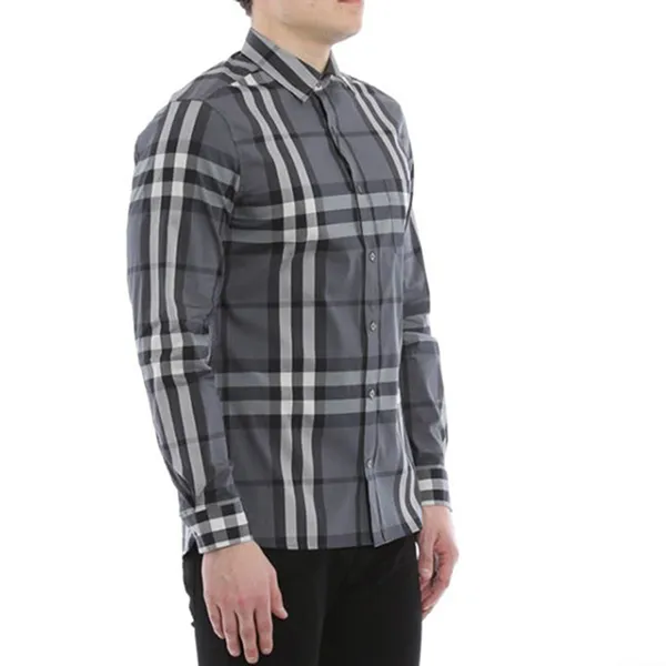 Áo Sơ Mi Nam Burberry 3983537 Checked Nelson Shirt Màu Xám Kẻ Size M - Thời trang - Vua Hàng Hiệu