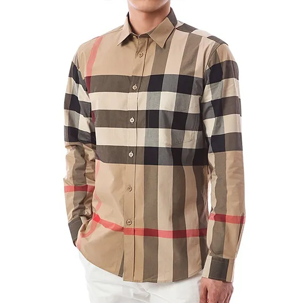 Áo Sơ Mi Dài Tay Nam Burberry 8010213 Wide Vintage Check Stretch Shirt Màu Be Kẻ Size L - Thời trang - Vua Hàng Hiệu