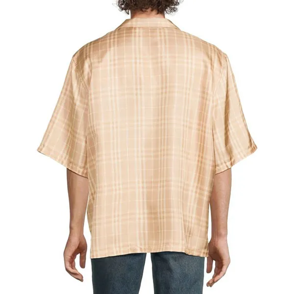 Áo Sơ Mi Nam Burberry Check Silk Camp Shirt Màu Be Size S - Thời trang - Vua Hàng Hiệu