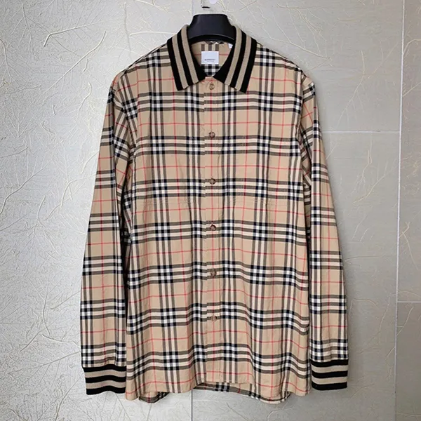 Áo Sơ Mi Nam Burberry Classic London Check Shirt 8050131 Màu Be Kẻ Size XS