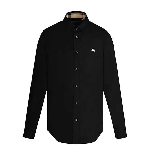 Áo Sơ Mi Nam Burberry Logo Embroidered Black 8036291 Màu Đen Size M - Thời trang - Vua Hàng Hiệu