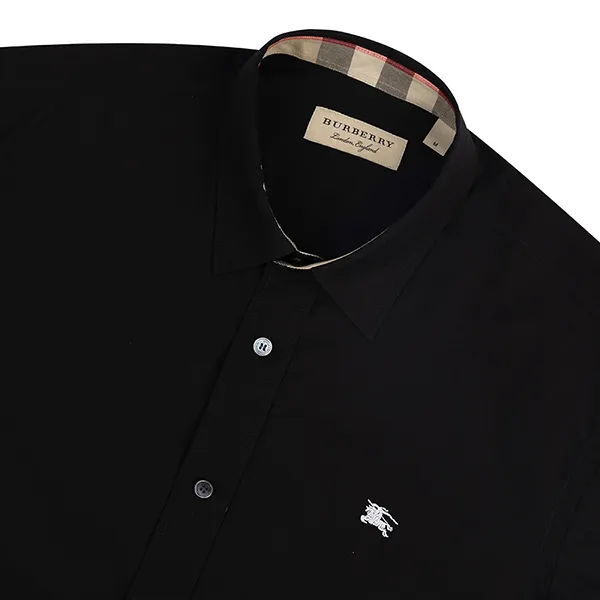 Áo Sơ Mi Nam Burberry Logo Embroidered Black 8036291 Màu Đen Size M - Thời trang - Vua Hàng Hiệu